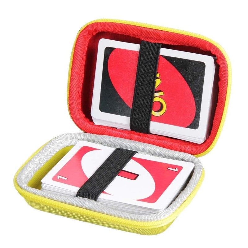 Anleo Hard Travel Case for Mattel UNO Classic Card Game(Only Case) (Yellow+Red) - Image 1